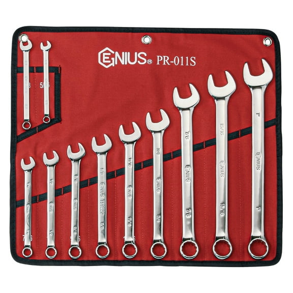 Genius Tools 11 Piece SAE Combination Wrench Set (Mirror Finish) - PR-011S