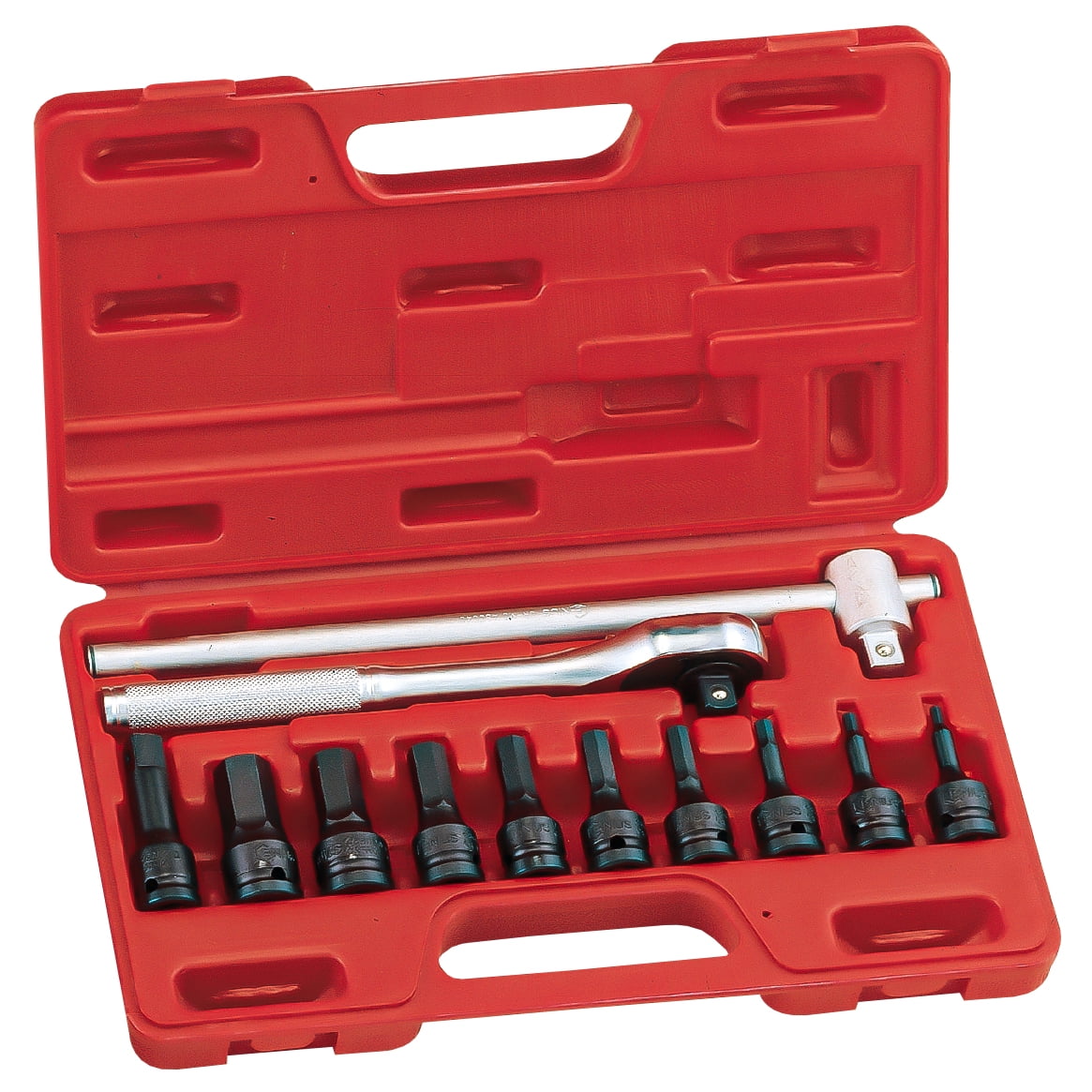 Genius Tools 12 Piece 1/2" Dr. SAE Hex Impact Bit Socket Set (CR-Mo ...