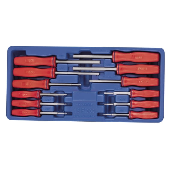 Genius Tools Hex Screwdriver Set SAE 12 Piece Precision Drive Ergonomic Handles Durable Steel - HS-5612S