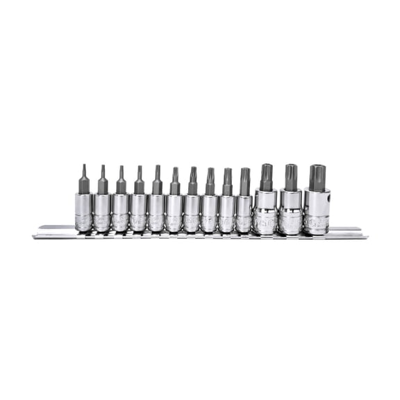 Genius Tools 13 Piece 1/4" & 3/8" Dr. Tamperproof Star Bit Socket Set - BS-2313TP