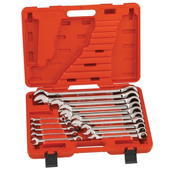 Genius Tools 15 Piece SAE Combination Ratcheting Wrench Set - GW-7715S