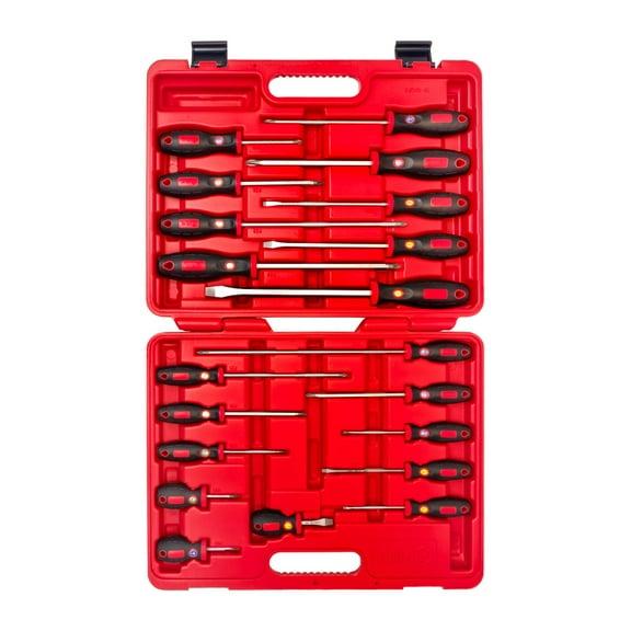 Genius Tools Combination Screwdriver Set 20 Piece Assorted Sizes and Drive Styles Ergonomic Anti-Slip Handles Durable Construction - TR-520PZ