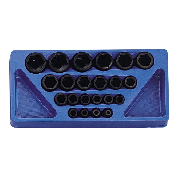 Genius Tools 22 Piece 1/2" Dr. SAE Impact Socket Set (CR-Mo) - IS-422S