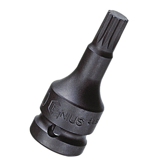 Genius Tools 3/8" Dr. M12 Triple Square Impact Bit Socket, 60mmL (CR-Mo) - 3460T12