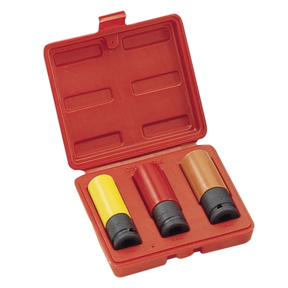 Genius Tools 3 Piece Metric Car Wheel Thin Wall Deep Impact Socket Set - CW-403M
