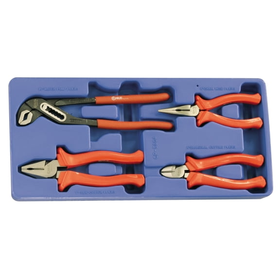 Genius Tools Pliers Set 4 Piece General Purpose Assorted Types Ergonomic Grip Durable Construction - CP-5804