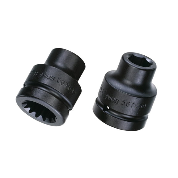 Genius Tools #5 Spline Dr. 32mm Impact Socket (CR-Mo) - 547032