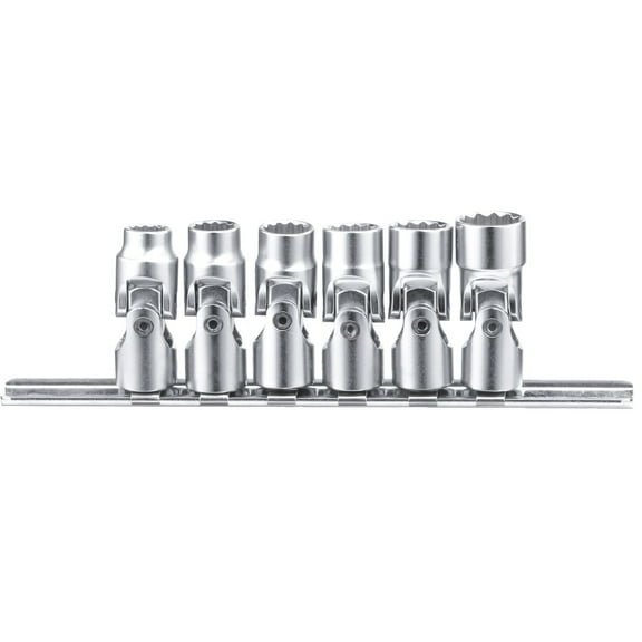 Genius Tools 6 Piece 1/4" Dr. SAE Universal Hand Socket Set (12-Point) - US-206S