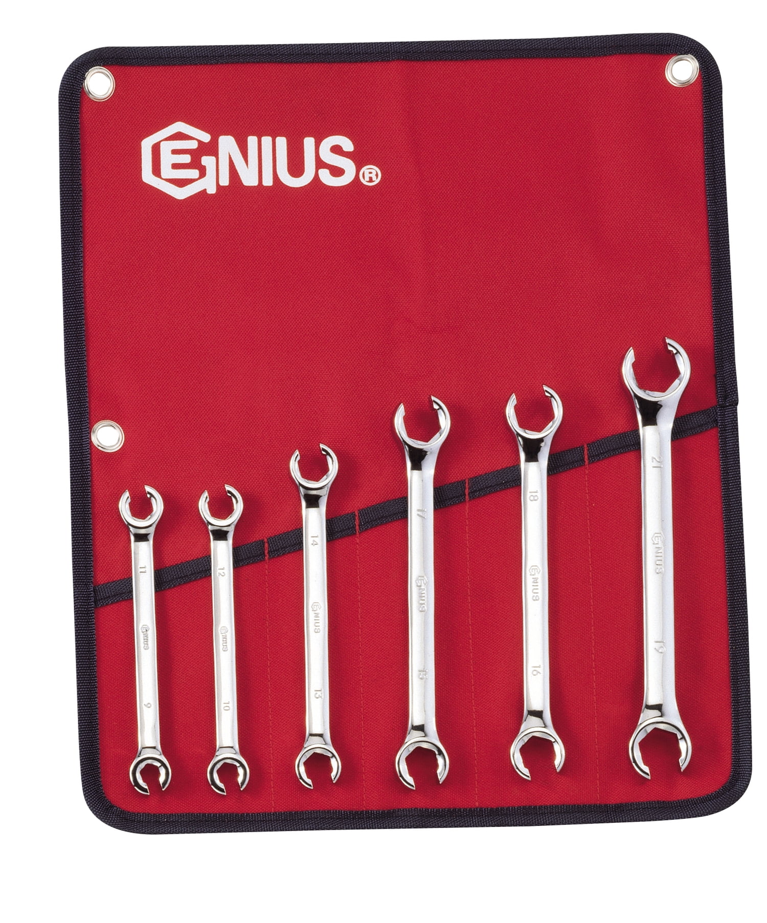 Genius Tools 6 Piece Metric Flare Nut Wrench Set - FN-006M - Walmart.com