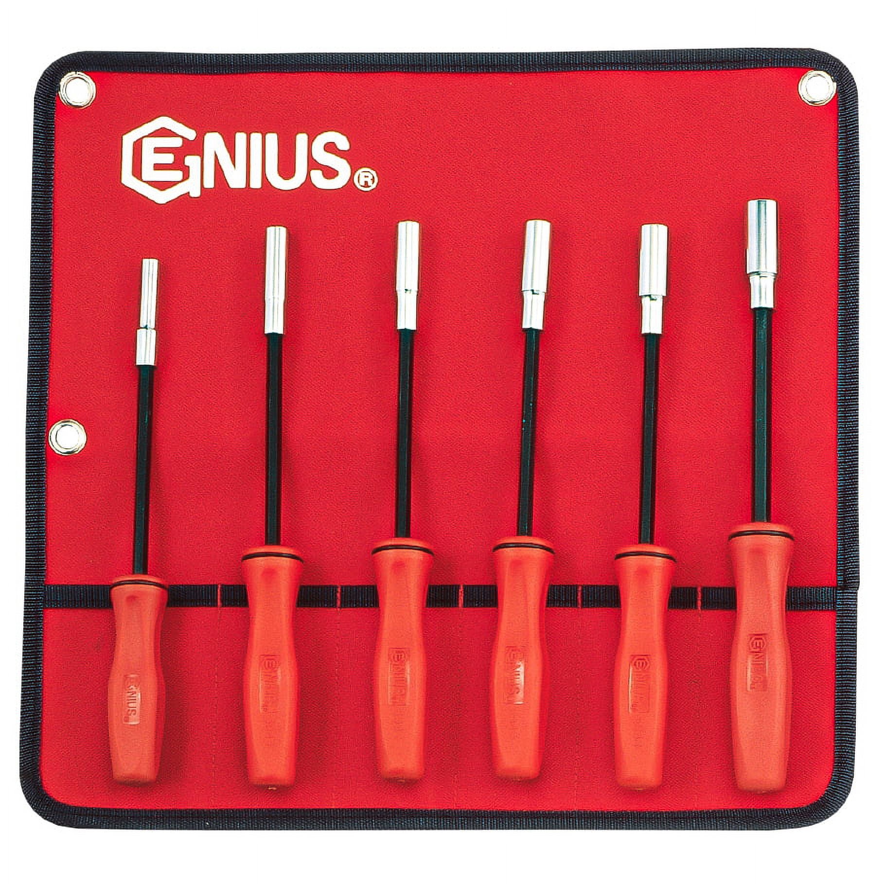 Genius Tools Nut Driver Set SAE Long Hex Magnetic 6 Piece High ...