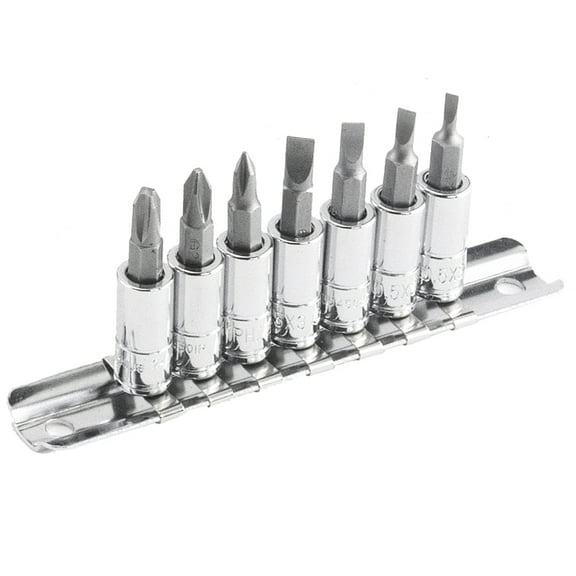 Genius Tools 7 Piece 1/4" Dr. Slotted & Phillips Bit Socket Set - BS-207S