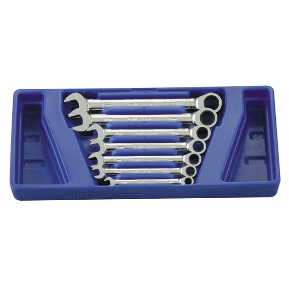 Genius Tools 7 Piece Metric Combination Ratcheting Wrench Set - GW-7607M