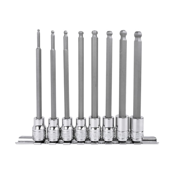 Genius Tools 8 Piece 3/8" Dr. Metric Wobble Hex Bit Socket Set - BS-308WHL
