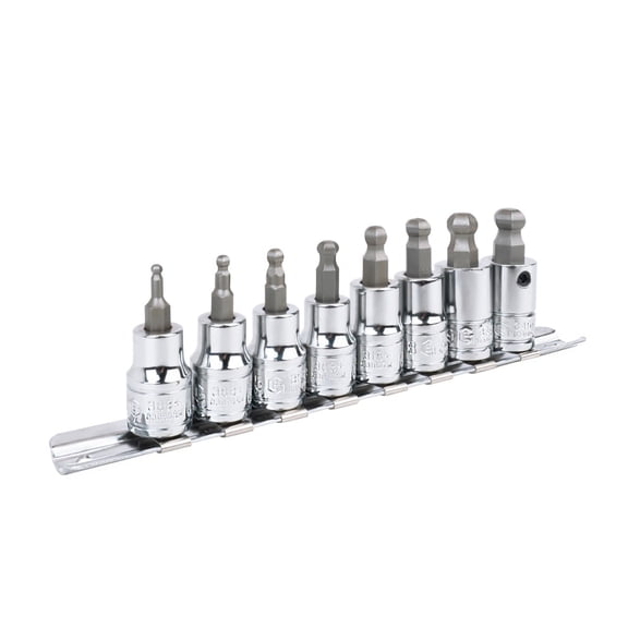 Genius Tools 8 Piece 3/8" Dr. Metric Wobble Hex Bit Socket Set - BS-308WH