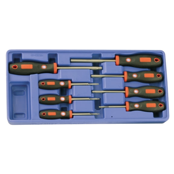 Genius Tools Hex Screwdriver Set Metric 8 Piece Precision Drive Ergonomic Handles Durable Steel - HR-5608M