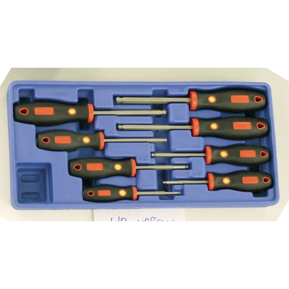 Genius Tools Hex Screwdriver Set SAE 8 Piece Wobble Drive Precision Hand Tools - HR-578SW