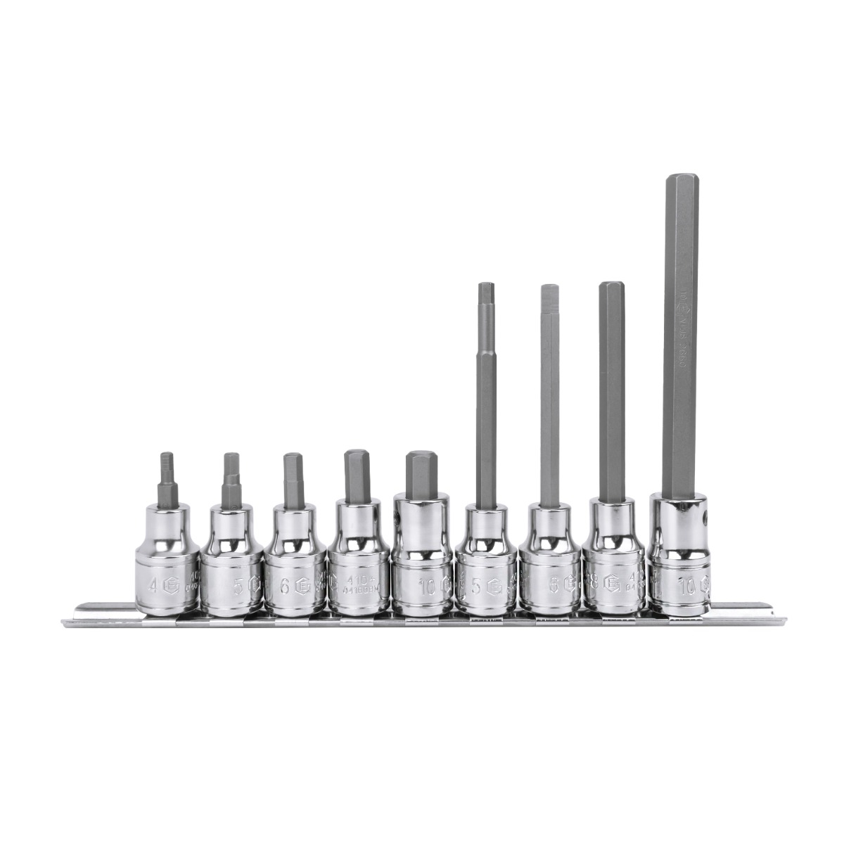 Genius Tools 9 Piece 1/2" Dr. Metric Hex Bit Socket Set - BS-409L ...