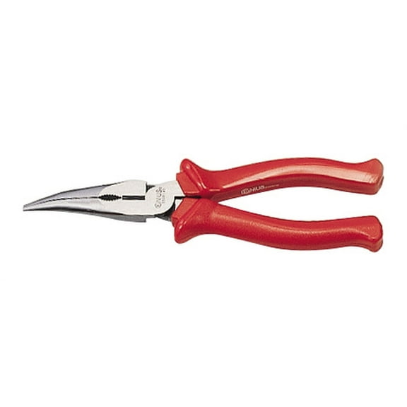 Genius Tools Bent Nose Pliers 8 Inch Length Precision Grip Ergonomic Handle - 550814D