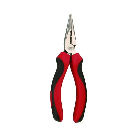 Genius Tools Chain Nose Pliers with Cutter 8 Inch Soft Grip Handle Precision Cutting - 550804S