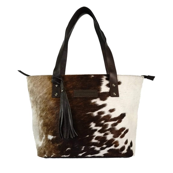 Genuine leather hair on cowhide women's Tote bag