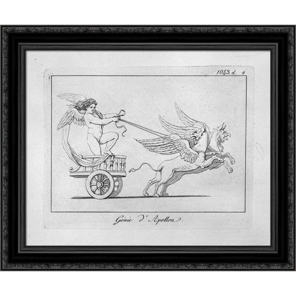 Genius of Apollo 24x20 Black Ornate Wood Framed Canvas Art by Piranesi, Giovanni Battista