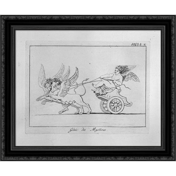 Genius of Mysteries 24x20 Black Ornate Wood Framed Canvas Art by Piranesi, Giovanni Battista