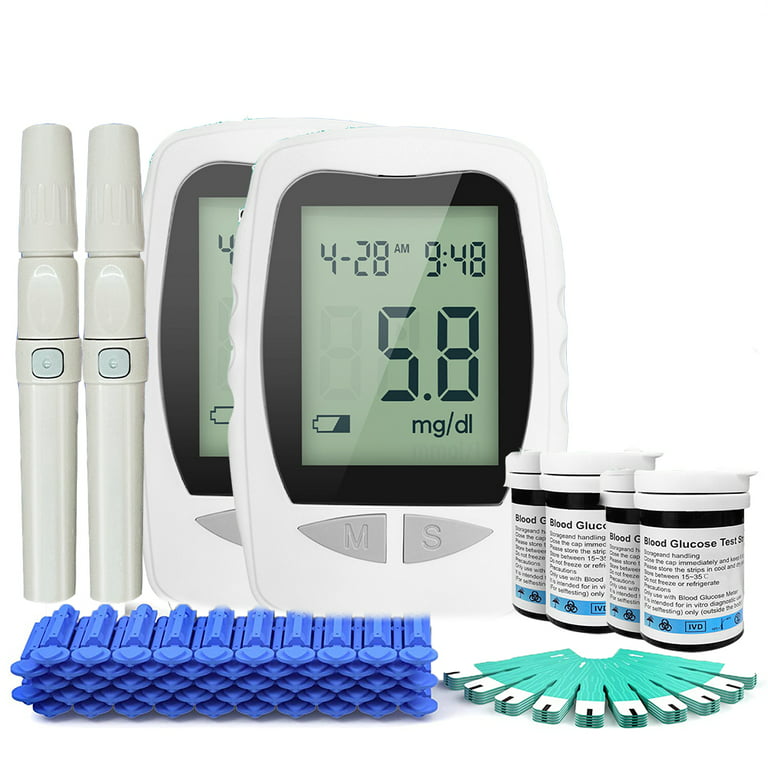  Blood Glucose Monitor Kit, 100 Blood Sugar Test Strips 100  Lancets High Accuracy Diabetes Tester Blood Oxygen Monitors for Women Man  Blood Pressure Health Monitors : Health & Household