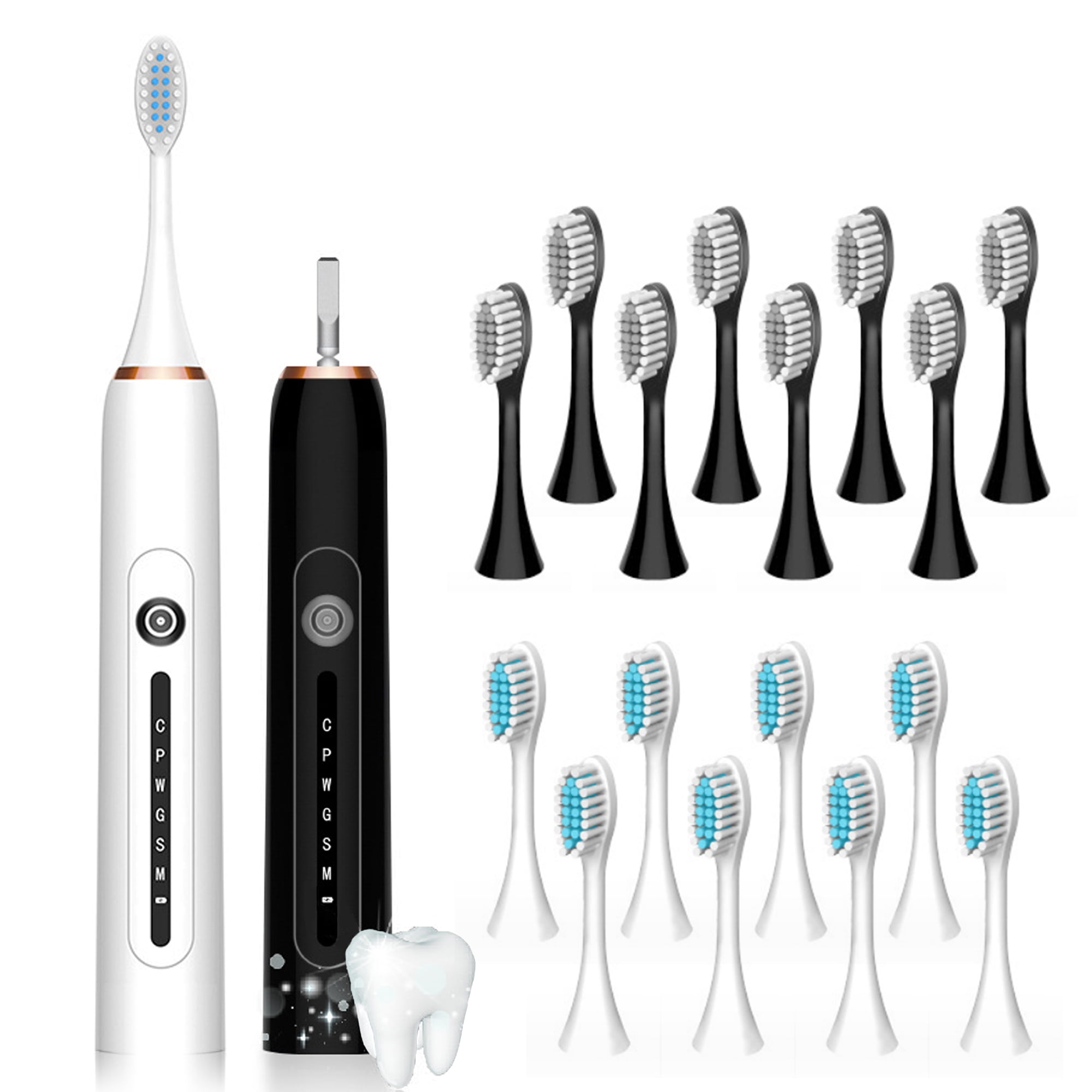GENKENT Sonic Electric Toothbrush with 8 Brush Heads for Adults and