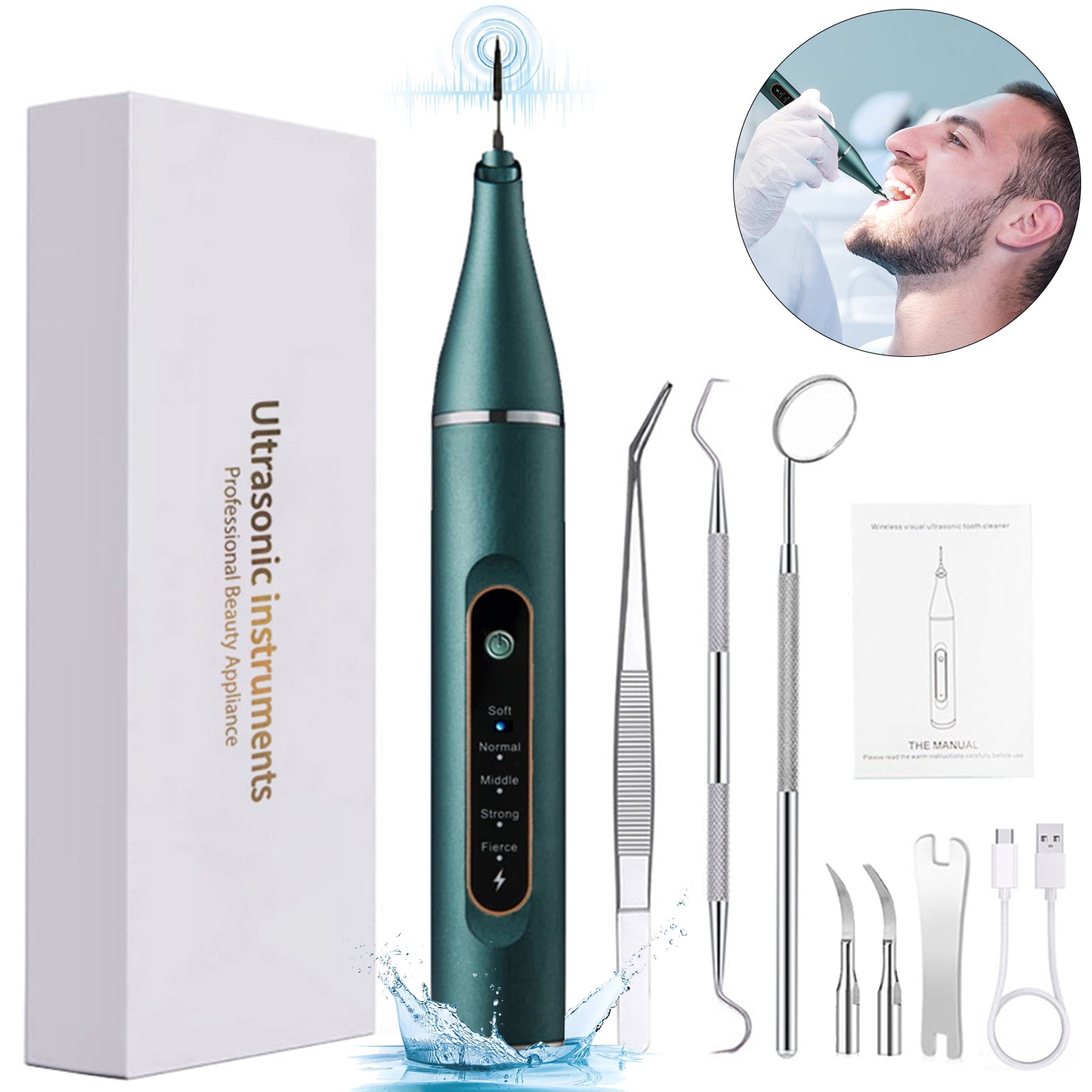 Genkent Waterproof Ultrasonic Electric Dental Scaler with 5