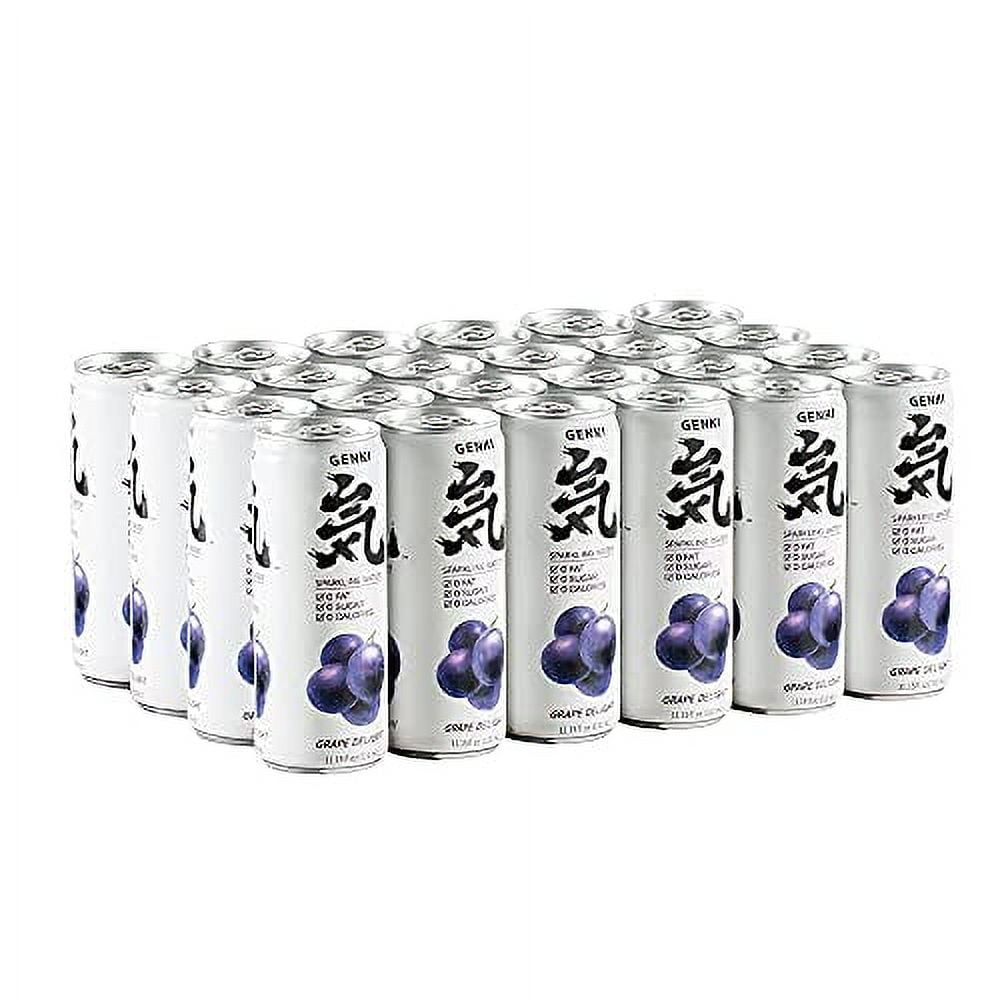 Genki Forest Sparkling Water Grape Delight Flavor 11.15 fl. oz. Can- Pack of 24