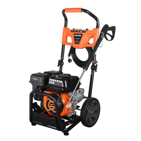Genkins GPW3200 Gas Powered Foldable Pressure Washer 3200 PSI and 2.5 GPM, Soap Tank and Five Nozzle Set | Compact & Foldable