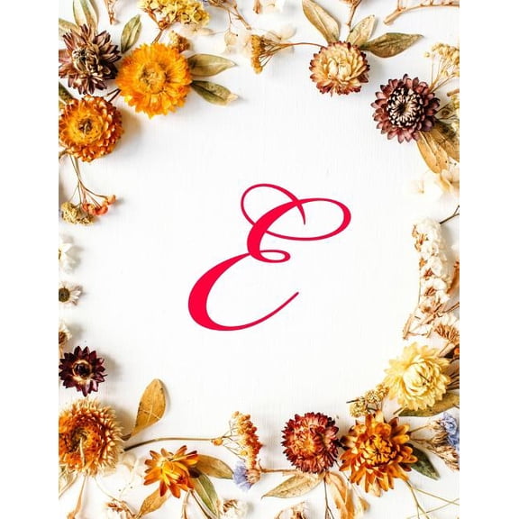 Genkouyoushi Notebook: For Beginners: E: Monogram Initial Genkouyoushi Notebook: for Beginners Hiragana And Katakana Workbook, Japanese Writing Paper- Fall flowers, 8.5 x 11, 110 pages (Paperback)