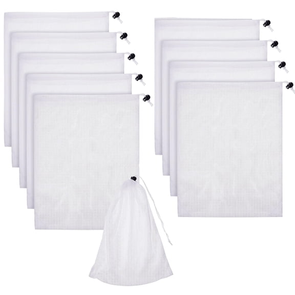 Genligt 10 Pack Pool Vacuum Mesh Bag, 914 inch Pool Leaf Vacuum Net Bag with Locking Cord for Ponds Collecting Leaves and Debris