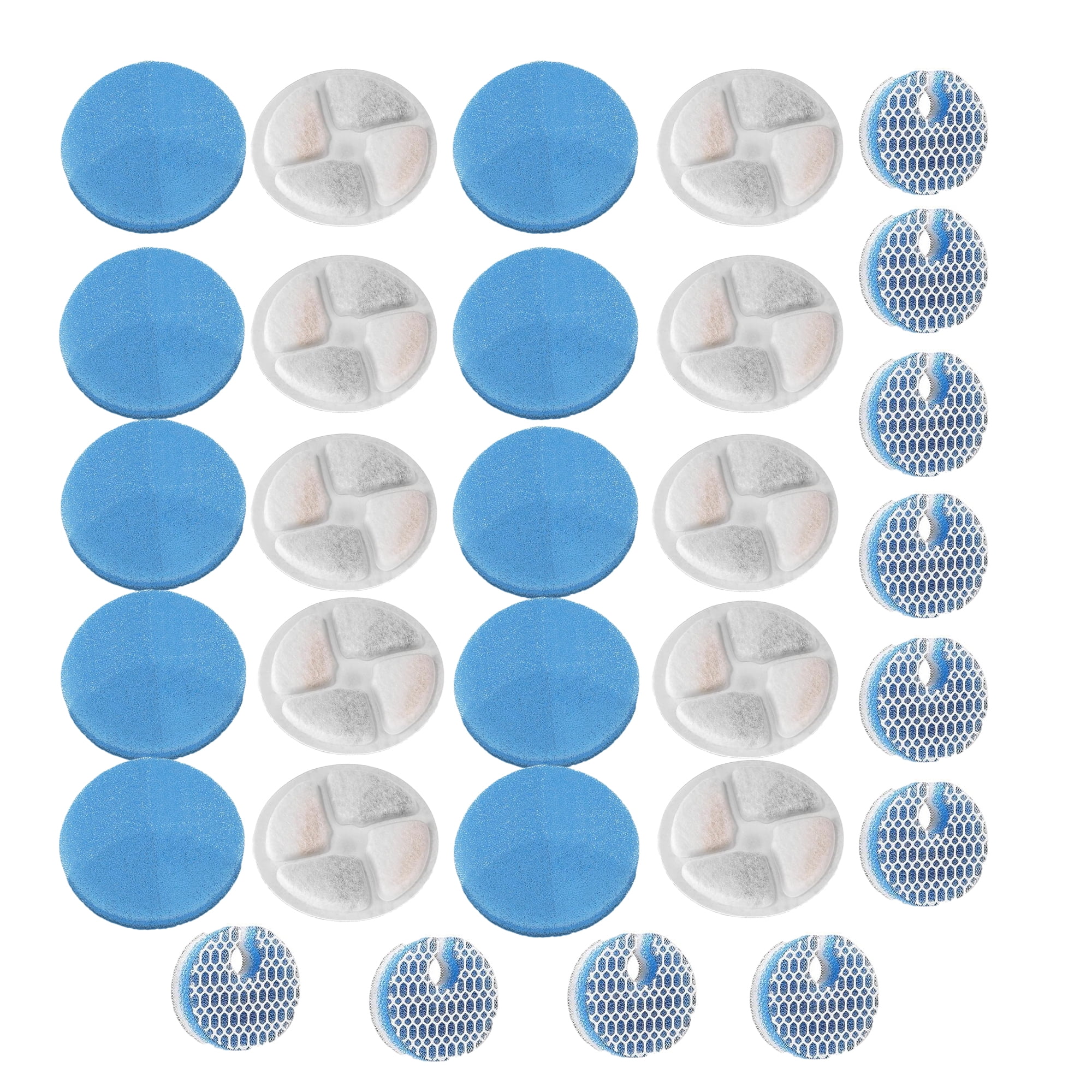 Genligt 30 Pack Activated Carbon Sponges Foam Filters, for 67OZ/2L Homtyler Stainless Steel Automatic Cat Water Fountain Filters