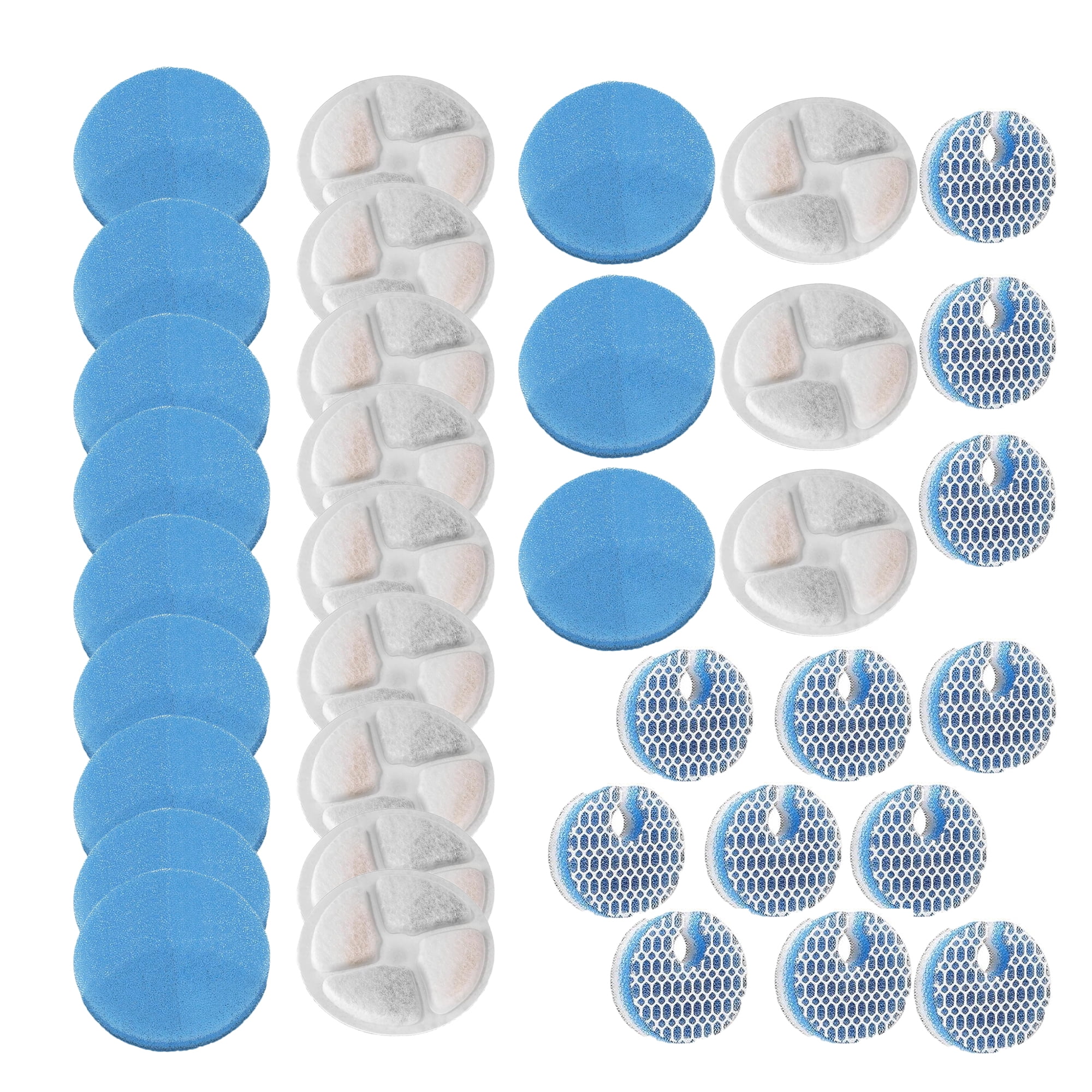 Genligt 36 Pack Activated Carbon Sponges Foam Filters, for 67OZ/2L Homtyler Stainless Steel Automatic Cat Water Fountain Filters