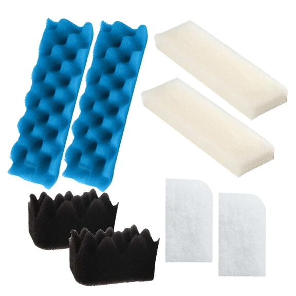 Genligt Aquarium Blue White Black Bio Sponge Foam Value Pack Compatible with Fluval 306, 307, 8 Pack