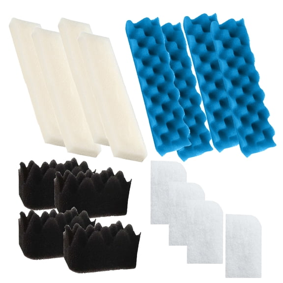 Genligt Aquarium Blue White Black Bio Sponge Foam Value Pack Compatible with Fluval 406, 407, 16 Pack