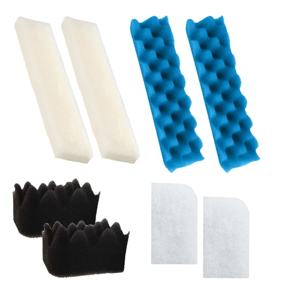 Genligt Aquarium Blue White Black Bio Sponge Foam Value Pack Compatible with Fluval 406, 407, 8 Pack
