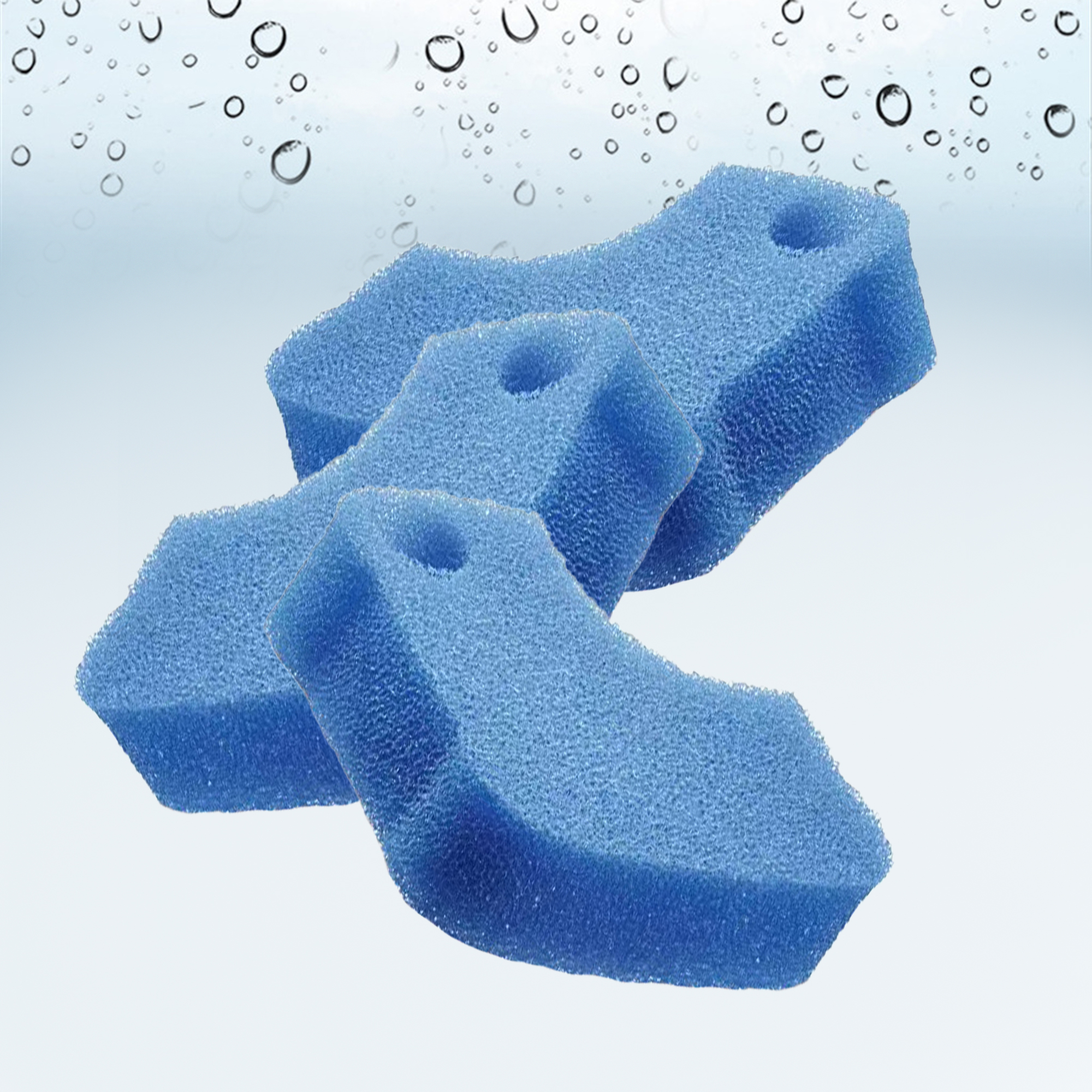 Genligt Replacement Blue Aquarium Bio Sponge Foam Filter Pads Suitable for BioMaster 250 350 600 Canister Filters, 3 Pack