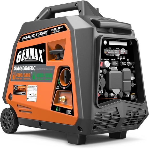 Genmax 4600W Dual Fuel Portable Inverter Generator, Ultra-Quiet 159cc Engine, Remote & Electric Start with CO Alert, Led Digital Display, Home Backup & Camping Power, Epa Compliant