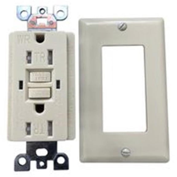 Genmax 9443268 15A GFCI Wall Recpetacle Tamper Resistant, Ivory