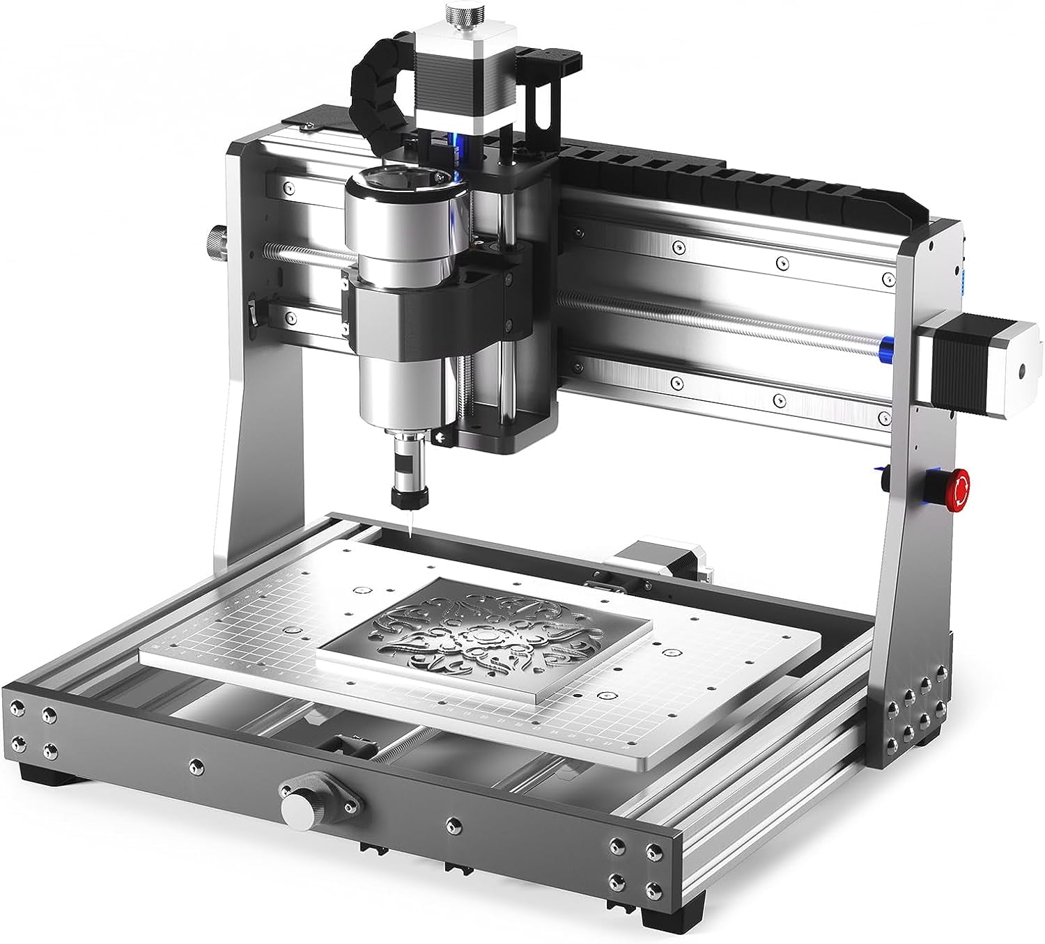 Genmitsu Silver Aluminum CNC Router Machine with Upgraded 3 Axis Engraver