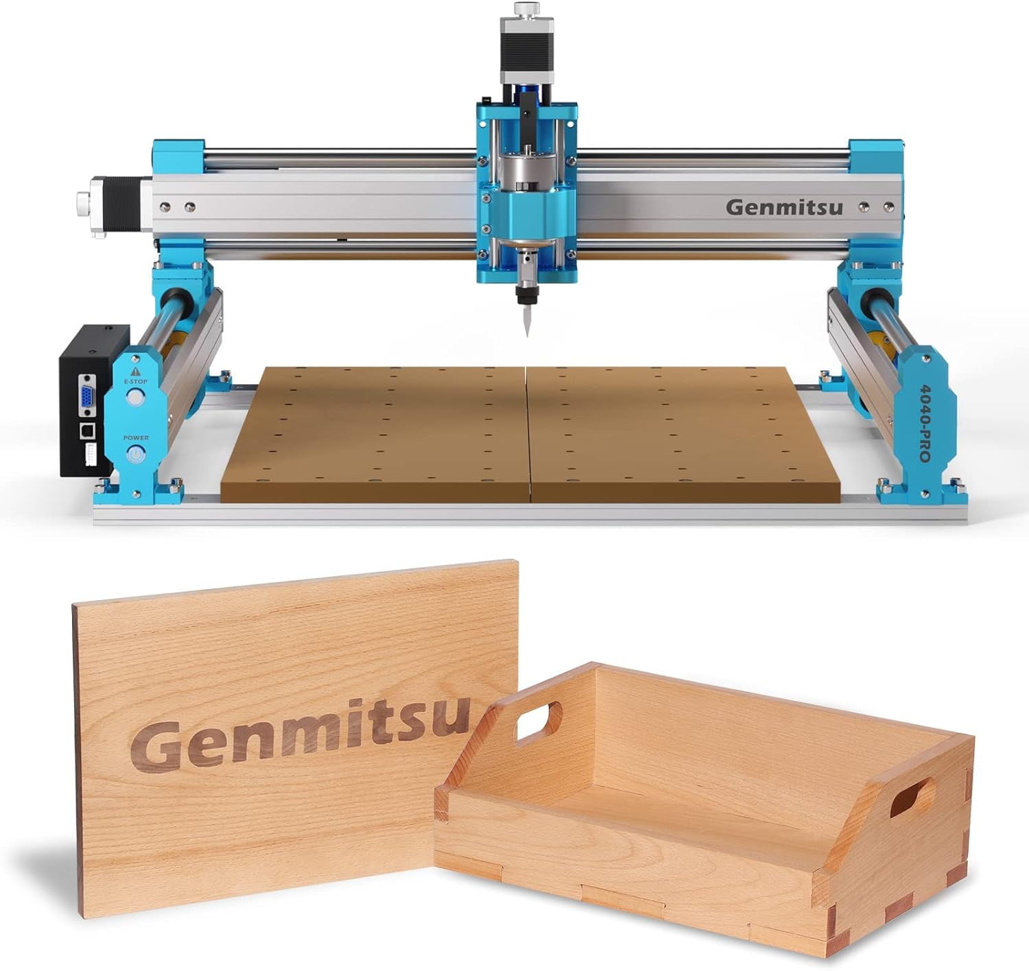 Genmitsu 4040-PRO Blue and Silver Steel CNC Router Machine