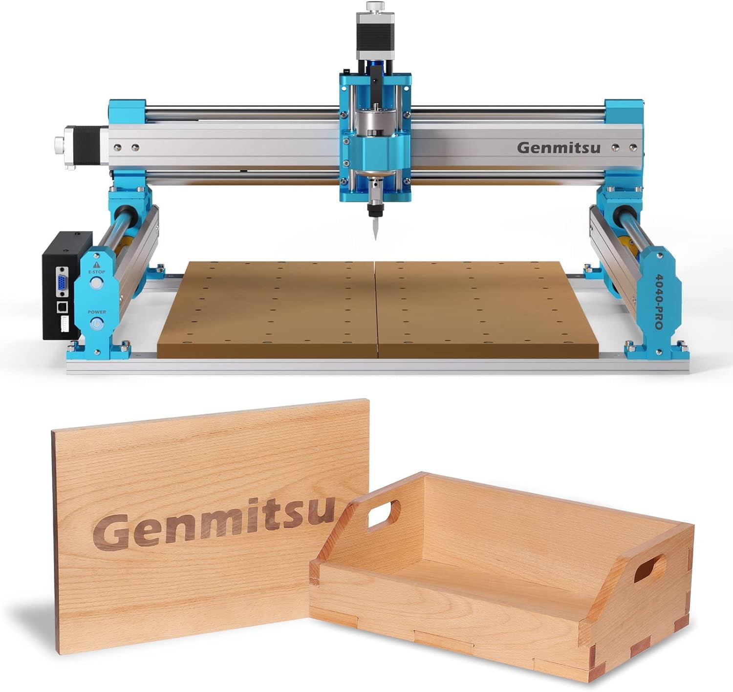 Genmitsu CNC Router Machine 4040-PRO for Woodworking Metal Acrylic MDF  Nylon Cutting Milling, GRBL Control, 3 Axis CNC Engraving Machine 