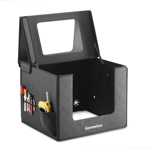 Genmitsu KABA Fold CNC Enclosure for CNC Router Machine- Noise Reduction, Dustproof, Foldable, with Side Toolbar, Compatible with 3020-PRO MAX (V2),3018 Series CNC Machines, 520 x 475 x 405mm