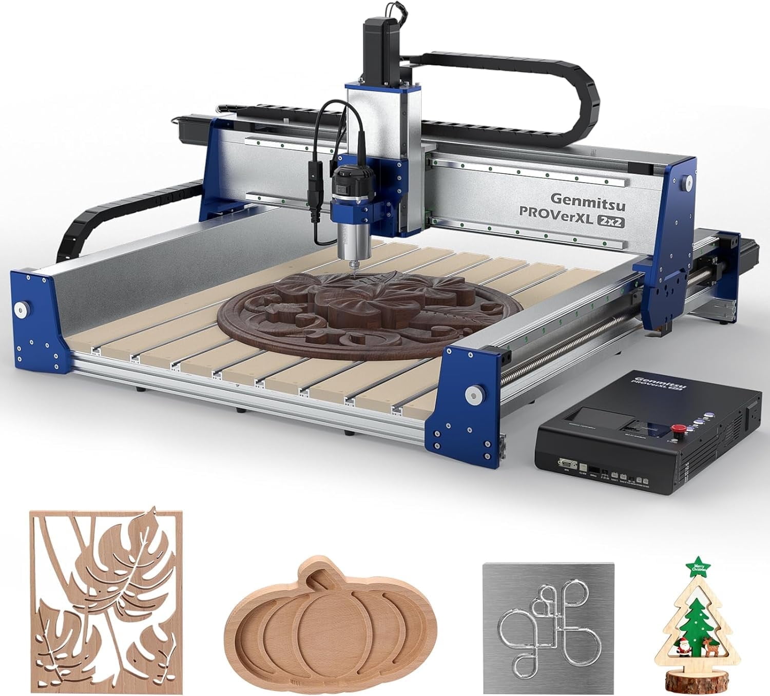 Genmitsu PROVerXL 2X2 CNC Router Machine, 2' x 2' CNC Machine with 710W Spindle, Closed-loop Stepper Motor, for Wood Metal Carving, WiFi & APP Supported, Work Area 26.76'' x 26.76'' x 4.44'