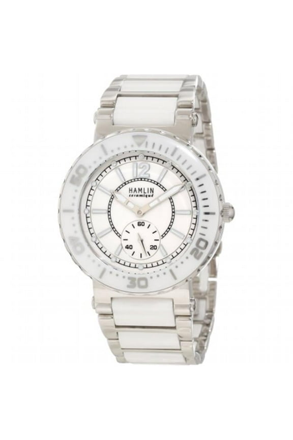 Gennco HACL0400-002 Hamlin Ladies Ceramique Oversized Subsecond Ceramic and Stainless Steel Watch