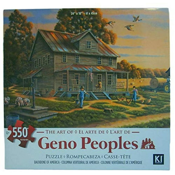 Geno Peoples 550 PC Jigsaw Puzzle Front Porch Farm House Backbone of America