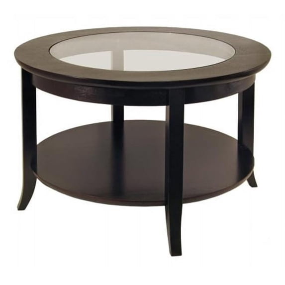 Genoa Coffee Table with Glass Top Dark Espresso