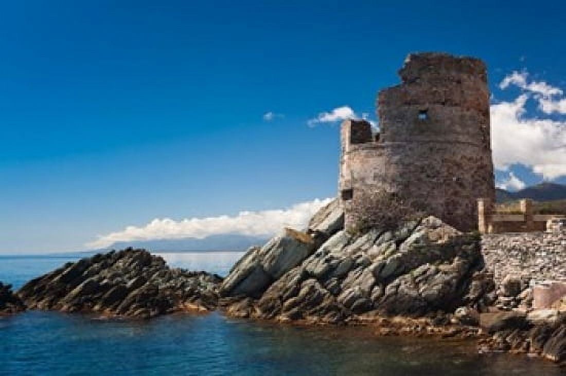 Genoese Tower Erbalunga Canvas Art - Walter Bibikow DanitaDelimont (28 x 19)